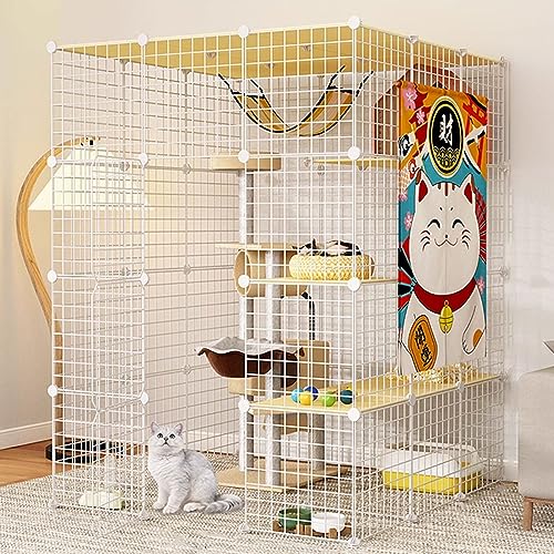 NEZIH Kätzchenstift Mit Dach, Katzenkäfige Innenräume Großer Haustierkiste Abnehmbar, Nicht Überfüllte Katzenkiste, Super Tragende, Dickere Stahlrahmenzatterie/White/111 * 111 * 145Cm NEZIH Kätzchenstift Mit Dach, Katzenkäfige Innenräume Großer Haustierkiste Abnehmbar, Nicht Überfüllte Katzenkiste, Super Tragende, Dickere Stahlrahmenzatterie/White/111 * 111 * 145Cm von NEZIH