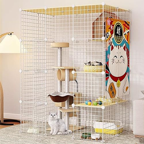 NEZIH Kätzchenstift Mit Dach, Katzenkäfige Innenräume Großer Haustierkiste Abnehmbar, Nicht Überfüllte Katzenkiste, Super Tragende, Dickere Stahlrahmenzatterie/White/111 * 75 * 145Cm NEZIH Kätzchenstift Mit Dach, Katzenkäfige Innenräume Großer Haustierkiste Abnehmbar, Nicht Überfüllte Katzenkiste, Super Tragende, Dickere Stahlrahmenzatterie/White/111 * 75 * 145Cm von NEZIH