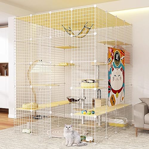 NEZIH Kätzchenstift Mit Dach, Katzenkäfige Innenräume Großer Haustierkiste Abnehmbar, Nicht Überfüllte Katzenkiste, Super Tragende, Dickere Stahlrahmenzatterie/White/147 * 147 * 182Cm NEZIH Kätzchenstift Mit Dach, Katzenkäfige Innenräume Großer Haustierkiste Abnehmbar, Nicht Überfüllte Katzenkiste, Super Tragende, Dickere Stahlrahmenzatterie/White/147 * 147 * 182Cm von NEZIH
