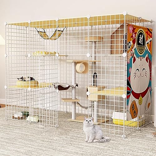 NEZIH Kätzchenstift Mit Dach, Katzenkäfige Innenräume Großer Haustierkiste Abnehmbar, Nicht Überfüllte Katzenkiste, Super Tragende, Dickere Stahlrahmenzatterie/White/147 * 75 * 109Cm NEZIH Kätzchenstift Mit Dach, Katzenkäfige Innenräume Großer Haustierkiste Abnehmbar, Nicht Überfüllte Katzenkiste, Super Tragende, Dickere Stahlrahmenzatterie/White/147 * 75 * 109Cm von NEZIH