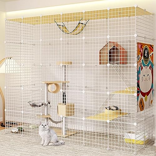 NEZIH Kätzchenstift Mit Dach, Katzenkäfige Innenräume Großer Haustierkiste Abnehmbar, Nicht Überfüllte Katzenkiste, Super Tragende, Dickere Stahlrahmenzatterie/White/219 * 75 * 182Cm NEZIH Kätzchenstift Mit Dach, Katzenkäfige Innenräume Großer Haustierkiste Abnehmbar, Nicht Überfüllte Katzenkiste, Super Tragende, Dickere Stahlrahmenzatterie/White/219 * 75 * 182Cm von NEZIH
