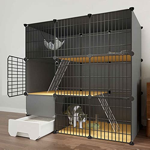 NEZIH Katze Villa Innen Mit Geschlossener Katzentoilette, Haustierplaypen, Käfigkäfig, Metall Und Abs-Kunststoff, Ultra-Weite Plattform/111 * 49 * 111Cm-B NEZIH Katze Villa Innen Mit Geschlossener Katzentoilette, Haustierplaypen, Käfigkäfig, Metall Und Abs-Kunststoff, Ultra-Weite Plattform/111 * 49 * 111Cm-B von NEZIH