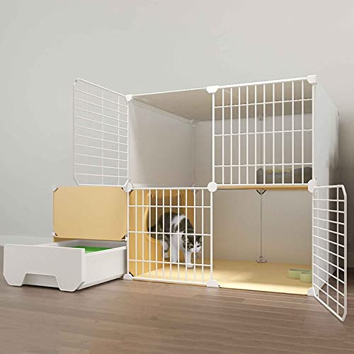NEZIH Katze Villa Innen Mit Geschlossener Katzentoilette, Haustierplaypen, Käfigkäfig, Metall Und Abs-Kunststoff, Ultra-Weite Plattform/111 * 49 * 75Cm-C NEZIH Katze Villa Innen Mit Geschlossener Katzentoilette, Haustierplaypen, Käfigkäfig, Metall Und Abs-Kunststoff, Ultra-Weite Plattform/111 * 49 * 75Cm-C von NEZIH