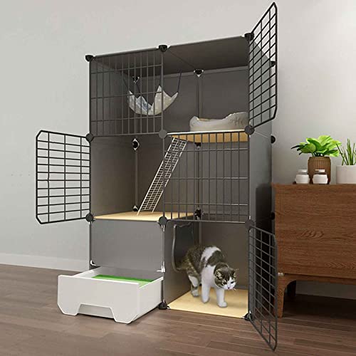 NEZIH Katze Villa Innen Mit Geschlossener Katzentoilette, Haustierplaypen, Käfigkäfig, Metall Und Abs-Kunststoff, Ultra-Weite Plattform/75 * 49 * 111Cm-A NEZIH Katze Villa Innen Mit Geschlossener Katzentoilette, Haustierplaypen, Käfigkäfig, Metall Und Abs-Kunststoff, Ultra-Weite Plattform/75 * 49 * 111Cm-A von NEZIH