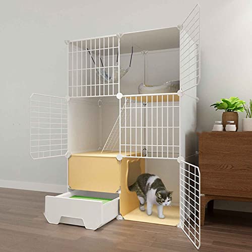 NEZIH Katze Villa Innen Mit Geschlossener Katzentoilette, Haustierplaypen, Käfigkäfig, Metall Und Abs-Kunststoff, Ultra-Weite Plattform/75 * 49 * 111Cm-B NEZIH Katze Villa Innen Mit Geschlossener Katzentoilette, Haustierplaypen, Käfigkäfig, Metall Und Abs-Kunststoff, Ultra-Weite Plattform/75 * 49 * 111Cm-B von NEZIH