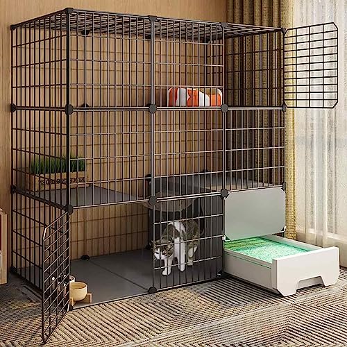 NEZIH Katze Zwinger Für Innenkatzen Mit Katzentoilette, Spielstall Für Katzen, Katzen -Playpens, Metall Und Abs -Kunststoff/a/Black-111 * 49 * 109Cm NEZIH Katze Zwinger Für Innenkatzen Mit Katzentoilette, Spielstall Für Katzen, Katzen -Playpens, Metall Und Abs -Kunststoff/a/Black-111 * 49 * 109Cm von NEZIH