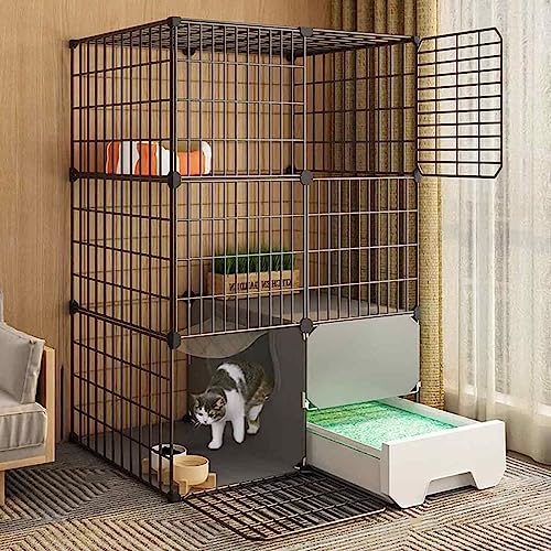 NEZIH Katze Zwinger Für Innenkatzen Mit Katzentoilette, Spielstall Für Katzen, Katzen -Playpens, Metall Und Abs -Kunststoff/a/Black - 75 * 49 * 109Cm NEZIH Katze Zwinger Für Innenkatzen Mit Katzentoilette, Spielstall Für Katzen, Katzen -Playpens, Metall Und Abs -Kunststoff/a/Black - 75 * 49 * 109Cm von NEZIH