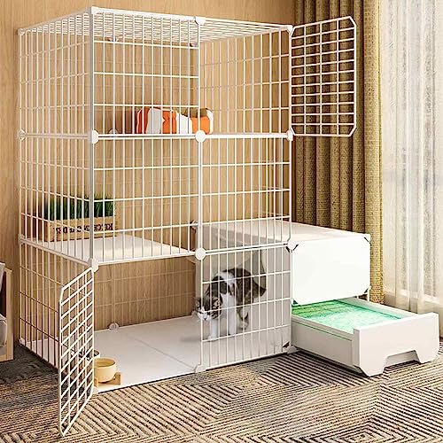 NEZIH Katze Zwinger Für Innenkatzen Mit Katzentoilette, Spielstall Für Katzen, Katzen -Playpens, Metall Und Abs -Kunststoff/a/White - 111 * 49 * 109Cm NEZIH Katze Zwinger Für Innenkatzen Mit Katzentoilette, Spielstall Für Katzen, Katzen -Playpens, Metall Und Abs -Kunststoff/a/White - 111 * 49 * 109Cm von NEZIH