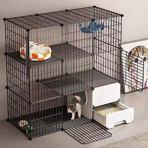NEZIH Katzenkäfige Große Haustierkiste, Abnehmbarer Extra Großer Katzengatten, Mit Katzentlatten, 3 -Stufe, Metall Und Abs -Kunststoff 107 * 37 * 107 cm NEZIH Katzenkäfige Große Haustierkiste, Abnehmbarer Extra Großer Katzengatten, Mit Katzentlatten, 3 -Stufe, Metall Und Abs -Kunststoff 107 * 37 * 107 cm von NEZIH