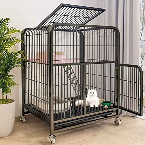 NEZIH Katzenkäfige Große Haustierkiste Abnehmbar Extra Großer Katzengatten, Katzenstifte Mit Ausziehschalen Und Universalrad/70 * 55 * 75Cm NEZIH Katzenkäfige Große Haustierkiste Abnehmbar Extra Großer Katzengatten, Katzenstifte Mit Ausziehschalen Und Universalrad/70 * 55 * 75Cm von NEZIH