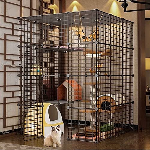 NEZIH Katzenkäfige Große Haustierkiste Abnehmbar Extra Großer Katzengatten Mit Müllblattschale, 3 -Stufige Kleine Tierkäfig, Metall/A-Basic Model/111 * 111 * 145Cm-1 NEZIH Katzenkäfige Große Haustierkiste Abnehmbar Extra Großer Katzengatten Mit Müllblattschale, 3 -Stufige Kleine Tierkäfig, Metall/A-Basic Model/111 * 111 * 145Cm-1 von NEZIH