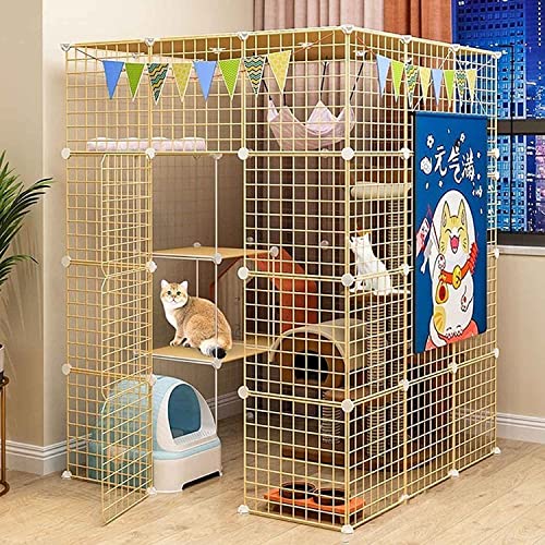NEZIH Katzenkäfige Große Haustierkiste Abnehmbar Extra Großer Katzengatten Mit Müllblattschale, 3 -Stufige Kleine Tierkäfig, Metall/B-Refinement/111 * 75 * 145Cm-2 NEZIH Katzenkäfige Große Haustierkiste Abnehmbar Extra Großer Katzengatten Mit Müllblattschale, 3 -Stufige Kleine Tierkäfig, Metall/B-Refinement/111 * 75 * 145Cm-2 von NEZIH