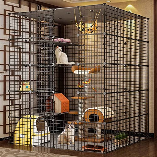NEZIH Katzenkäfige Große Haustierkiste Abnehmbar Extra Großer Katzengatten Mit Müllblattschale, 3 -Stufige Kleine Tierkäfig, Metall/C-Lu*Ury Model/145 * 145 * 182Cm NEZIH Katzenkäfige Große Haustierkiste Abnehmbar Extra Großer Katzengatten Mit Müllblattschale, 3 -Stufige Kleine Tierkäfig, Metall/C-Lu*Ury Model/145 * 145 * 182Cm von NEZIH
