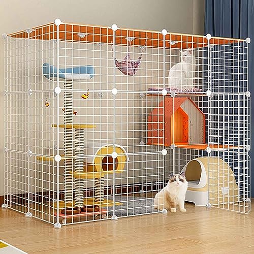 NEZIH Katzenkäfige Im Innenraum Groß Mit Dach, Kätzchenstift, Katzenhaus, Mehrschichtiger Design, Leicht Zu Montieren Der Keuterin/C/144 * 74 * 109Cm-White NEZIH Katzenkäfige Im Innenraum Groß Mit Dach, Kätzchenstift, Katzenhaus, Mehrschichtiger Design, Leicht Zu Montieren Der Keuterin/C/144 * 74 * 109Cm-White von NEZIH