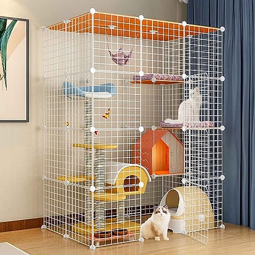 NEZIH Katzenkäfige Im Innenraum Groß Mit Dach, Kätzchenstift, Katzenhaus, Mehrschichtiger Design, Leicht Zu Montieren Der Keuterin/a/109 * 74 * 144Cm-White NEZIH Katzenkäfige Im Innenraum Groß Mit Dach, Kätzchenstift, Katzenhaus, Mehrschichtiger Design, Leicht Zu Montieren Der Keuterin/a/109 * 74 * 144Cm-White von NEZIH