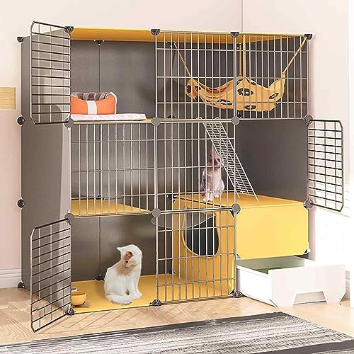 NEZIH Katzenkäfige Im Innenraum Groß Mit Katzentoilette, Haustierkiste Abnehmbar, Kätzchenkäfigstift Mit Dach, Superladungstärker/6-Piece Set/111 * 49 * 111Cm NEZIH Katzenkäfige Im Innenraum Groß Mit Katzentoilette, Haustierkiste Abnehmbar, Kätzchenkäfigstift Mit Dach, Superladungstärker/6-Piece Set/111 * 49 * 111Cm von NEZIH