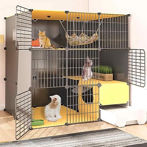 NEZIH Katzenkäfige Im Innenraum Groß Mit Katzentoilette, Haustierkiste Abnehmbar, Kätzchenkäfigstift Mit Dach, Superladungstärker/6-Piece Set/111 * 95 * 111Cm NEZIH Katzenkäfige Im Innenraum Groß Mit Katzentoilette, Haustierkiste Abnehmbar, Kätzchenkäfigstift Mit Dach, Superladungstärker/6-Piece Set/111 * 95 * 111Cm von NEZIH