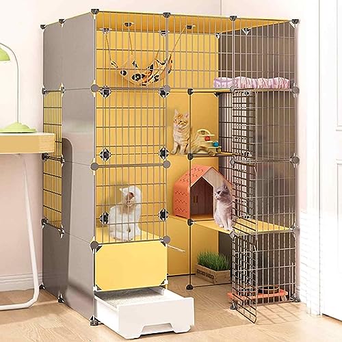 NEZIH Katzenkäfige Im Innenraum Groß Mit Katzentoilette, Haustierkiste Abnehmbar, Kätzchenkäfigstift Mit Dach, Superladungstärker/6-Piece Set/111 * 95 * 147Cm NEZIH Katzenkäfige Im Innenraum Groß Mit Katzentoilette, Haustierkiste Abnehmbar, Kätzchenkäfigstift Mit Dach, Superladungstärker/6-Piece Set/111 * 95 * 147Cm von NEZIH