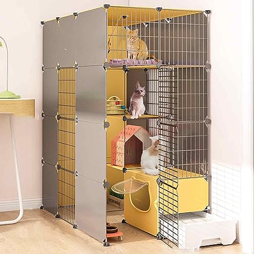 NEZIH Katzenkäfige Im Innenraum Groß Mit Katzentoilette, Haustierkiste Abnehmbar, Kätzchenkäfigstift Mit Dach, Superladungstärker/6-Piece Set/75 * 141 * 147Cm NEZIH Katzenkäfige Im Innenraum Groß Mit Katzentoilette, Haustierkiste Abnehmbar, Kätzchenkäfigstift Mit Dach, Superladungstärker/6-Piece Set/75 * 141 * 147Cm von NEZIH