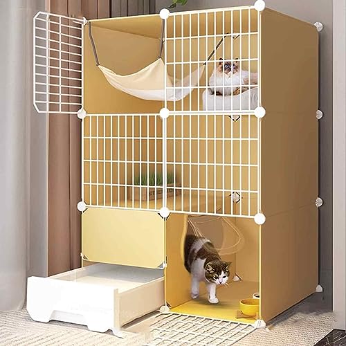 NEZIH Katzenkäfige Im Innenraum Groß Mit Katzentoilette, Haustierkiste Abnehmbar, Kätzchenkäfigstift Mit Dach, Superladungstärker/6-Piece Set/75 * 49 * 109Cm NEZIH Katzenkäfige Im Innenraum Groß Mit Katzentoilette, Haustierkiste Abnehmbar, Kätzchenkäfigstift Mit Dach, Superladungstärker/6-Piece Set/75 * 49 * 109Cm von NEZIH