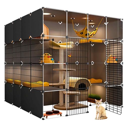 NEZIH Katzenkäfige Innen In Indoor Xl, Xxl, Cat House Innenkastenmöbel Groß, Katzenhaus, Transparentes Design, Doppelschichtgewichtete Plattform, Einfach Zu Montieren Der Cattery (Suite)/D/142*142*142 NEZIH Katzenkäfige Innen In Indoor Xl, Xxl, Cat House Innenkastenmöbel Groß, Katzenhaus, Transparentes Design, Doppelschichtgewichtete Plattform, Einfach Zu Montieren Der Cattery (Suite)/D/142*142*142 von NEZIH