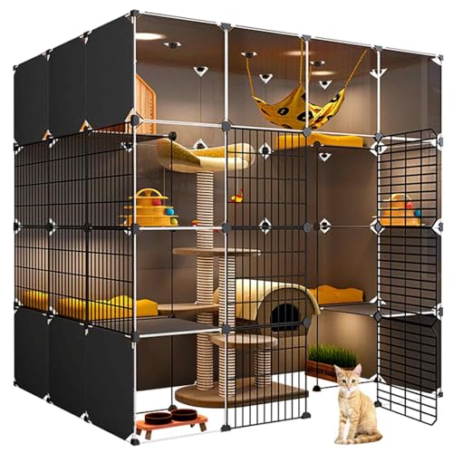 NEZIH Katzenkäfige Innen In Indoor Xl, Xxl, Cat House Innenkastenmöbel Groß, Katzenhaus, Transparentes Design, Doppelschichtgewichtete Plattform, Einfach Zu Montieren Der Cattery (Suite)/C/142*107*142 NEZIH Katzenkäfige Innen In Indoor Xl, Xxl, Cat House Innenkastenmöbel Groß, Katzenhaus, Transparentes Design, Doppelschichtgewichtete Plattform, Einfach Zu Montieren Der Cattery (Suite)/C/142*107*142 von NEZIH