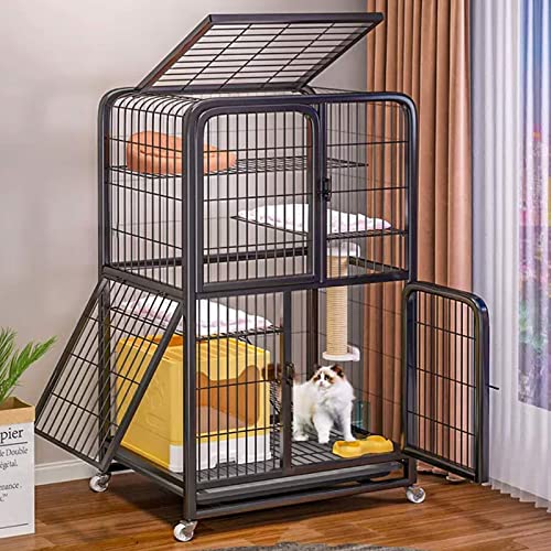NEZIH Katzenkäfige Innen- Und 4 -Tier -Katzentablett, Große Haustierkiste Abnehmbar, 360 Schwenkräder, Gitterfußpolster, Hängematte, Hängematte/Black/a NEZIH Katzenkäfige Innen- Und 4 -Tier -Katzentablett, Große Haustierkiste Abnehmbar, 360 Schwenkräder, Gitterfußpolster, Hängematte, Hängematte/Black/a von NEZIH
