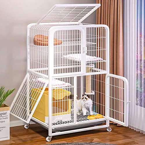NEZIH Katzenkäfige Innen- Und 4 -Tier -Katzentablett, Große Haustierkiste Abnehmbar, 360 Schwenkräder, Gitterfußpolster, Hängematte, Hängematte/White/a NEZIH Katzenkäfige Innen- Und 4 -Tier -Katzentablett, Große Haustierkiste Abnehmbar, 360 Schwenkräder, Gitterfußpolster, Hängematte, Hängematte/White/a von NEZIH