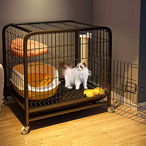 NEZIH Katzenkäfige Innenräume Großer Haustierkiste, Abnehmbarer Extra Großer Katzenstall Und 360 Schwenkräder, Gitterfußpolster/B-Play Style/60 * 45 * 66Cm NEZIH Katzenkäfige Innenräume Großer Haustierkiste, Abnehmbarer Extra Großer Katzenstall Und 360 Schwenkräder, Gitterfußpolster/B-Play Style/60 * 45 * 66Cm von NEZIH