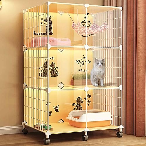 NEZIH Katzenkäfige Innenräume Großer Haustierkisten Abnehmbar, Katzenspielstifte Mit 360 Riemenscheiben, Transparentes Design, Leicht Zu Bewegen Und Reinigen/a Basic Model: Bare Cage NEZIH Katzenkäfige Innenräume Großer Haustierkisten Abnehmbar, Katzenspielstifte Mit 360 Riemenscheiben, Transparentes Design, Leicht Zu Bewegen Und Reinigen/a Basic Model: Bare Cage von NEZIH