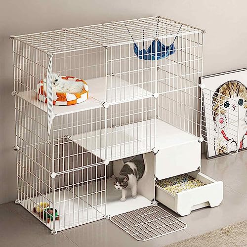 NEZIH Katzenkäfige Innenräume Großer Haustierkisten Abnehmbarer Extra Großer Katzengatten Mit Katzenträgern, 3 Stufen, Metall Und Abs -Kunststoff/107 * 37 * 107Cm NEZIH Katzenkäfige Innenräume Großer Haustierkisten Abnehmbarer Extra Großer Katzengatten Mit Katzenträgern, 3 Stufen, Metall Und Abs -Kunststoff/107 * 37 * 107Cm von NEZIH