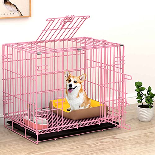 NEZIH Katzenkäfige Metall, Müllblattschale, Kleiner Tierkäfig, Faltbarer, Dichter Abstand, 3 Größen/E-Pink/60 * 42 * 50Cm von NEZIH