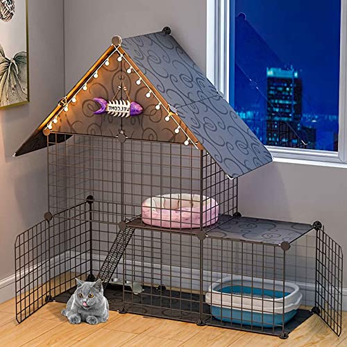 NEZIH Katzenkäfige Mit Dach Und Tür, Katzenkisten Metall, Katzenhaus Mit Rutschpolster, Befestigungsschnalle/111 * 39 * 110Cm NEZIH Katzenkäfige Mit Dach Und Tür, Katzenkisten Metall, Katzenhaus Mit Rutschpolster, Befestigungsschnalle/111 * 39 * 110Cm von NEZIH
