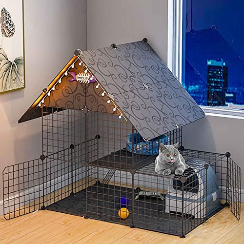 NEZIH Katzenkäfige Mit Dach Und Tür, Katzenkisten Metall, Katzenhaus Mit Rutschpolster, Befestigungsschnalle/111 * 75 * 110Cm NEZIH Katzenkäfige Mit Dach Und Tür, Katzenkisten Metall, Katzenhaus Mit Rutschpolster, Befestigungsschnalle/111 * 75 * 110Cm von NEZIH
