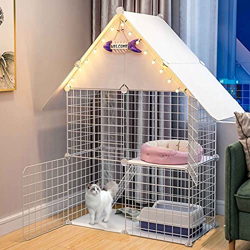 NEZIH Katzenkäfige Mit Dach Und Tür, Katzenkisten Metall, Katzenhaus Mit Rutschpolster, Befestigungsschnalle/75 * 39 * 109Cm-B NEZIH Katzenkäfige Mit Dach Und Tür, Katzenkisten Metall, Katzenhaus Mit Rutschpolster, Befestigungsschnalle/75 * 39 * 109Cm-B von NEZIH