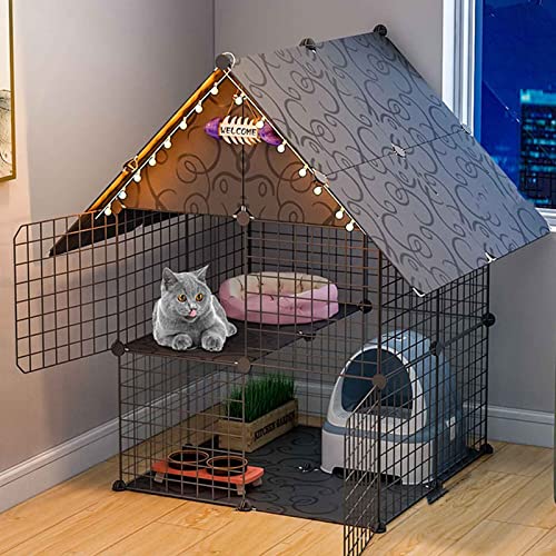 NEZIH Katzenkäfige Mit Dach Und Tür, Katzenkisten Metall, Katzenhaus Mit Rutschpolster, Befestigungsschnalle/75 * 75 * 109Cm -A NEZIH Katzenkäfige Mit Dach Und Tür, Katzenkisten Metall, Katzenhaus Mit Rutschpolster, Befestigungsschnalle/75 * 75 * 109Cm -A von NEZIH