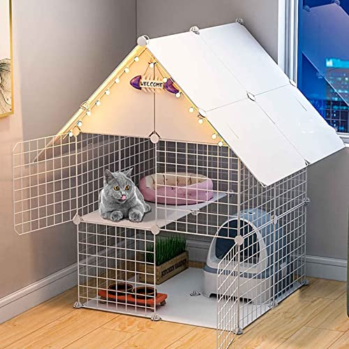 NEZIH Katzenkäfige Mit Dach Und Tür, Katzenkisten Metall, Katzenhaus Mit Rutschpolster, Befestigungsschnalle/75 * 75 * 109Cm-B NEZIH Katzenkäfige Mit Dach Und Tür, Katzenkisten Metall, Katzenhaus Mit Rutschpolster, Befestigungsschnalle/75 * 75 * 109Cm-B von NEZIH