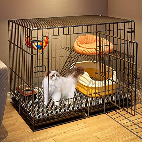 NEZIH Katzenkäfige Mit Müllblattschalen, 360 Schwenkrädern, Gitterfußpolster, Hängematte, Haustier -Spielstall, Für Hunde/Meerschweinchen/Frettchen/E-Black/68 * 49 * 59Cm NEZIH Katzenkäfige Mit Müllblattschalen, 360 Schwenkrädern, Gitterfußpolster, Hängematte, Haustier -Spielstall, Für Hunde/Meerschweinchen/Frettchen/E-Black/68 * 49 * 59Cm von NEZIH
