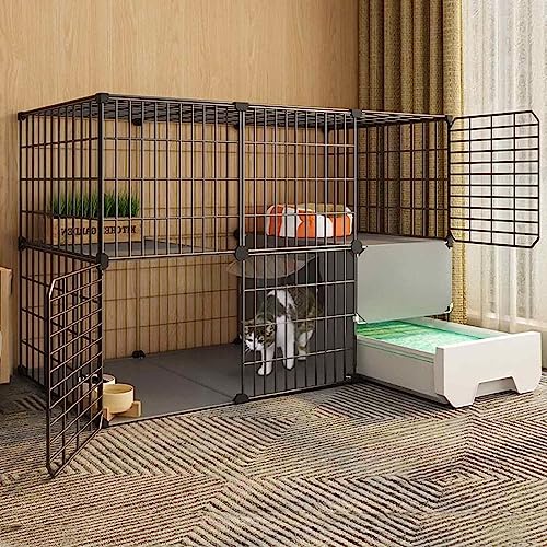 NEZIH Katzenkisten Mit Katzentoilette, Katzen-Playpens, Metall Und Abs-Kunststoff, Ultra-Weite Plattform/B/Black-111 * 49 * 73Cm NEZIH Katzenkisten Mit Katzentoilette, Katzen-Playpens, Metall Und Abs-Kunststoff, Ultra-Weite Plattform/B/Black-111 * 49 * 73Cm von NEZIH