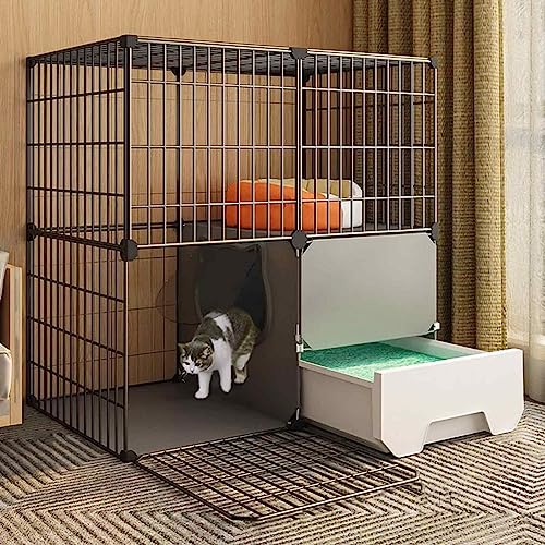 NEZIH Katzenkisten Mit Katzentoilette, Katzen-Playpens, Metall Und Abs-Kunststoff, Ultra-Weite Plattform/C/Black - 75 * 49 * 73Cm NEZIH Katzenkisten Mit Katzentoilette, Katzen-Playpens, Metall Und Abs-Kunststoff, Ultra-Weite Plattform/C/Black - 75 * 49 * 73Cm von NEZIH
