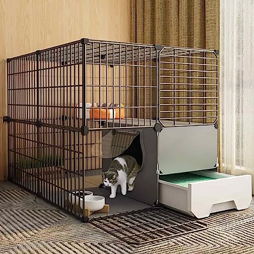NEZIH Katzenkisten Mit Katzentoilette, Katzen-Playpens, Metall Und Abs-Kunststoff, Ultra-Weite Plattform/a/Black-75 * 95 * 73Cm NEZIH Katzenkisten Mit Katzentoilette, Katzen-Playpens, Metall Und Abs-Kunststoff, Ultra-Weite Plattform/a/Black-75 * 95 * 73Cm von NEZIH