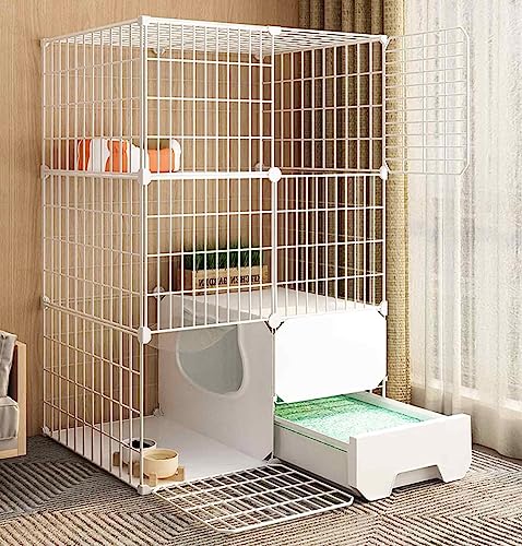 NEZIH Katzenkisten Mit Katzentoilette, Katzen-Playpens, Metall Und Abs-Kunststoff, Ultra-Weite Plattform/a/White - 75 * 49 * 109Cm NEZIH Katzenkisten Mit Katzentoilette, Katzen-Playpens, Metall Und Abs-Kunststoff, Ultra-Weite Plattform/a/White - 75 * 49 * 109Cm von NEZIH