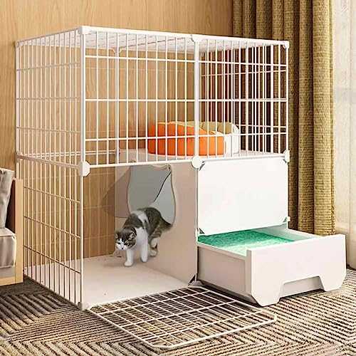 NEZIH Katzenkisten Mit Katzentoilette, Katzen-Playpens, Metall Und Abs-Kunststoff, Ultra-Weite Plattform/a/White-75 * 49 * 73Cm NEZIH Katzenkisten Mit Katzentoilette, Katzen-Playpens, Metall Und Abs-Kunststoff, Ultra-Weite Plattform/a/White-75 * 49 * 73Cm von NEZIH