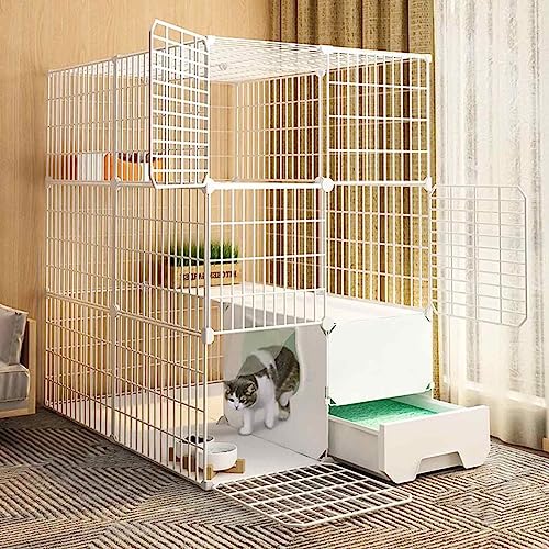 NEZIH Katzenkisten Mit Katzentoilette, Katzen-Playpens, Metall Und Abs-Kunststoff, Ultra-Weite Plattform/a/White - 75 * 95 * 109Cm NEZIH Katzenkisten Mit Katzentoilette, Katzen-Playpens, Metall Und Abs-Kunststoff, Ultra-Weite Plattform/a/White - 75 * 95 * 109Cm von NEZIH