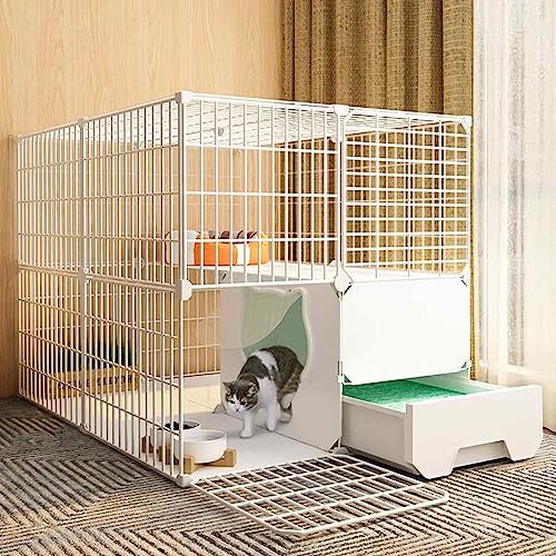 NEZIH Katzenkisten Mit Katzentoilette, Katzen-Playpens, Metall Und Abs-Kunststoff, Ultra-Weite Plattform/a/White - 75 * 95 * 73Cm NEZIH Katzenkisten Mit Katzentoilette, Katzen-Playpens, Metall Und Abs-Kunststoff, Ultra-Weite Plattform/a/White - 75 * 95 * 73Cm von NEZIH