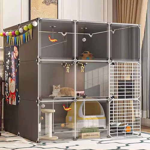 NEZIH Katzenspielstifte Für Innenräume, Outdoor-Katzengehäuse Für Innenkatzen, Katzenvilla, Transparentes Design, Doppelschichtgewichtete Plattform, Leicht Zu Montieren, Die Keuterin, Verschiedene Grö NEZIH Katzenspielstifte Für Innenräume, Outdoor-Katzengehäuse Für Innenkatzen, Katzenvilla, Transparentes Design, Doppelschichtgewichtete Plattform, Leicht Zu Montieren, Die Keuterin, Verschiedene Grö von NEZIH