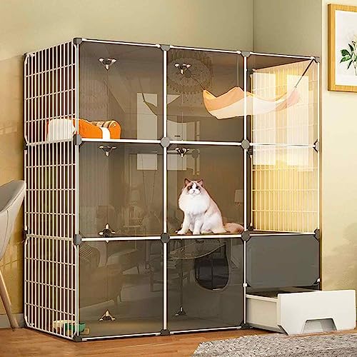 NEZIH Katzenvilla, Katzenspielstifte Für Innenräume, Pet-Playpen Für Katzen, Transparentes Design, Doppelschicht Gewichtete Plattform/105 * 45 * 105Cm NEZIH Katzenvilla, Katzenspielstifte Für Innenräume, Pet-Playpen Für Katzen, Transparentes Design, Doppelschicht Gewichtete Plattform/105 * 45 * 105Cm von NEZIH