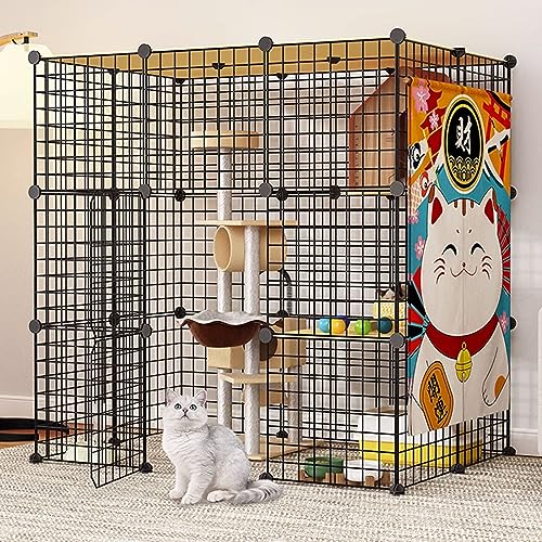 NEZIH Nicht Überfüllte Katzenkäfige Metall, Kätzchenstift Mit Dach, Kleinkäfigkäfigkäfig, Super Tragend, Sicherer, Leicht Zu Montieren/a/Black-111 * 75 * 109Cm NEZIH Nicht Überfüllte Katzenkäfige Metall, Kätzchenstift Mit Dach, Kleinkäfigkäfigkäfig, Super Tragend, Sicherer, Leicht Zu Montieren/a/Black-111 * 75 * 109Cm von NEZIH