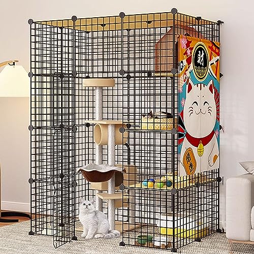 NEZIH Nicht Überfüllte Katzenkäfige Metall, Kätzchenstift Mit Dach, Kleinkäfigkäfigkäfig, Super Tragend, Sicherer, Leicht Zu Montieren/a/Black-111 * 75 * 145Cm NEZIH Nicht Überfüllte Katzenkäfige Metall, Kätzchenstift Mit Dach, Kleinkäfigkäfigkäfig, Super Tragend, Sicherer, Leicht Zu Montieren/a/Black-111 * 75 * 145Cm von NEZIH