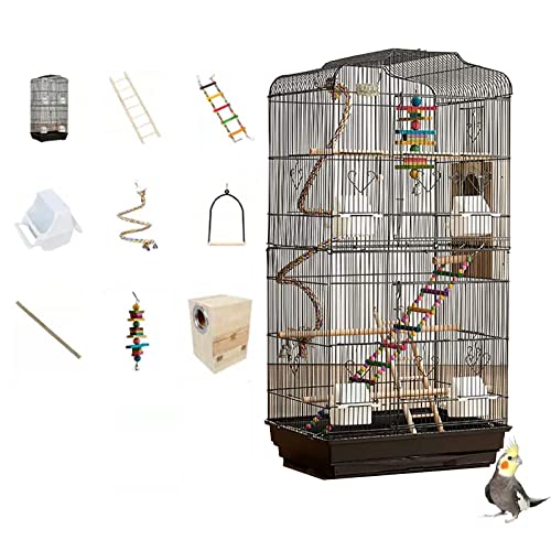 NEZIH Pet-Supplies-Vögel Käfige Und Zugriffe Vogelkäfige, Für Wellensittiche, Mit Ständer Und Schubladenschale, Doppelte 47,5 X 36 X 93 cm/Black/C NEZIH Pet-Supplies-Vögel Käfige Und Zugriffe Vogelkäfige, Für Wellensittiche, Mit Ständer Und Schubladenschale, Doppelte 47,5 X 36 X 93 cm/Black/C von NEZIH